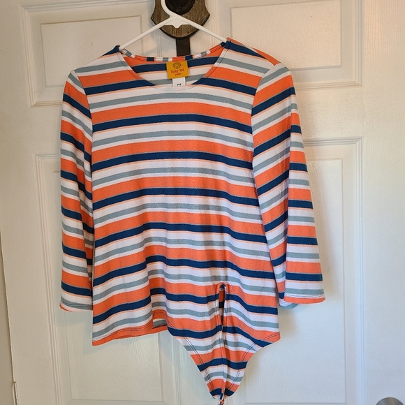 (600) Ruby Rd. Petite Woman's Long Sleeve Blouse,  Size: PS Color: Stripes - Picture 2 of 10
